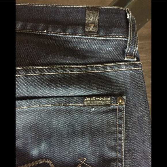 7 For All Mankind Denim 30 Wax Blue Stretch Jeans - Picture 5 of 8